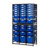 Storsystem Commercial Grade High Capacity Storage Wall Units with 54 Blue High Impact Polystyrene Bins/Trays CE2091DG-21S12D3QPB